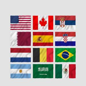 Drapeau international 3x5 pieds de style fanion en polyester, tous pays, pour événements sportifs, impression sérigraphique, imperméable, écologique - Product Image 2