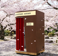 Mesin Photo Booth Kayu Retro Vintage dengan Printer dan Kamera Layar Sentuh DSLR untuk Pernikahan