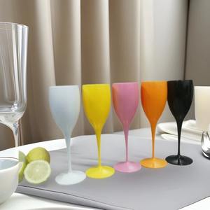 Copa de vino Rosa Blanca irrompible personalizada de alta calidad, flauta de champán acrílica, copas de vino de plástico con impresión personalizada - Product Image 2