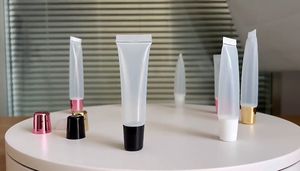 Tubo de bálsamo labial DIY de 5ml/10ml vacío con logotipo personalizado, con tapa, para brillo labial, transparente, recargable, exprimible, suave, para cosméticos. - Product Image 4