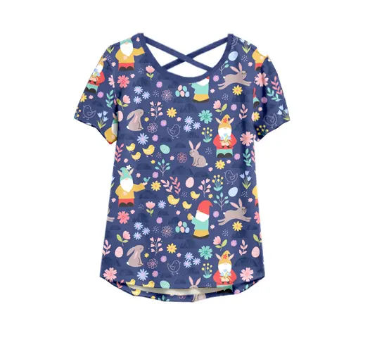 2024 baby girls Easter new style factory wholesale clothing kids low minimum order quantity tops.