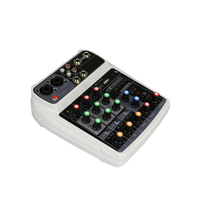 ELM AI-4 Mini Mixeur audio stéréo 4 canaux avec effets DSP, USB, Bluetooth, pour DJ, karaoké, studio d'enregistrement, avec un son parfait