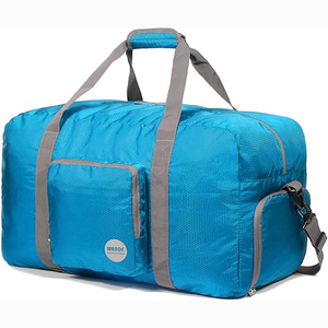 Échantillon gratuit RPET personnalisé sac de sport de gymnastique pliable bagage sac polochon sacs de voyage pliables à partir de bouteilles en plastique PET recyclées - Product Image 1