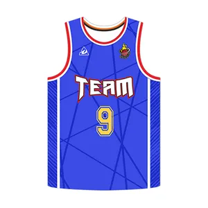 Personalizado nuevo diseño de malla de poliéster de alta calidad sublimación cosido hombres deportes baloncesto uniforme camisetas