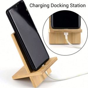 Handcrafted Bamboo Smartphone Stand | High Quality <b>Holder</b> for Mobile Phone <b>Tablet</b> | Custom Logo Printing for Corporate Gifts - Product Image 4