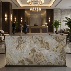 Revêtement mural en pierre indienne Autumn Stone, couleur organique Flow Glow pour murs et plafonds rétroéclairés, décoration intérieure - Product Image 5