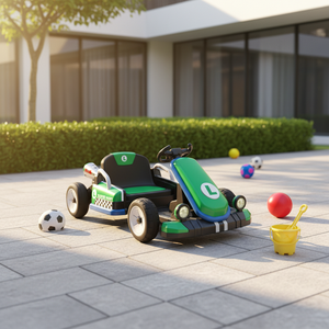 Juguete de Auto Retráctil con Diseño de Dibujos Animados, Modelo de Auto de Carreras, Go-Kart Eléctrico con Batería de 12v - Product Image 3