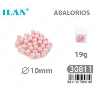 Ilan Abalorios Cuentas Acrílicas Rosa Claro de 10 mm, 19 g - Product Image 1