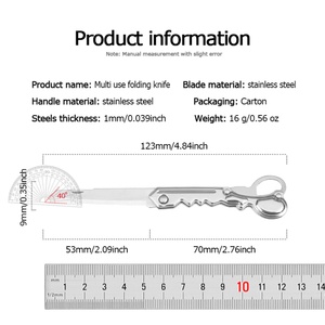 มีดพับอเนกประสงค์ขนาดพกพา EDC ทำจากสแตนเลส คมกริบ เหมาะสำหรับตั้งแคมป์ กิจกรรมกลางแจ้ง เอาตัวรอด งาน DIY คุณภาพ OEM รับประกัน 1 ปี - Product Image 2