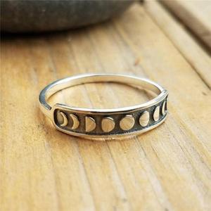 Moon <b>Ring</b> For Women Silver Gold Color Fashion Jewelry Gift Occasion Retro Design Star Pattern Yiwu Origin - Product Image 4