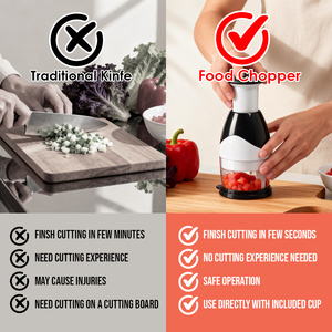 Picador Manual de Verduras para Cocina, Triturador de Alimentos, Cortador de Ajo y Cebolla, Picador Manual de Alimentos con Cuchillas de Acero Inoxidable - Product Image 4