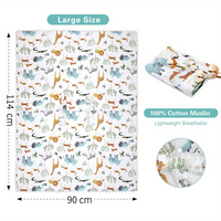 Housse de protection légère et respirante en coton mousseline à imprimé animal pour siège auto et poussette, pare-soleil doux pour bébés filles