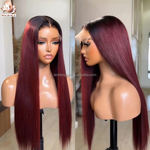 Peluca frontal sin pegamento de cabello humano vietnamita original de lujo, liso extremo, con cutícula alineada, color 1B/99j, con cierre de encaje <span class=keywords><strong>HD</strong></span> 5x5 - Product Image 3