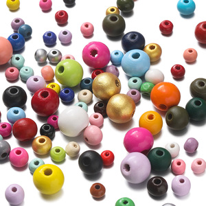 Perles rondes en bois de hêtre de couleurs mélangées 6 8 10 12 mm pour la fabrication de bijoux, accessoires DIY, vente en gros en vrac - Product Image 5