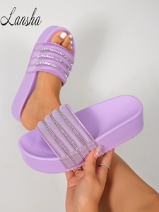 2025 gran oferta sandalias de plataforma tira de lentejuelas correa cruzada punta abierta suela gruesa cuña tacón grueso sandalias de gelatina colores caramelo sólido - Product Image 5