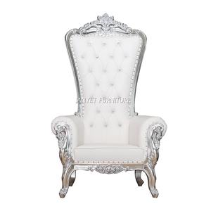 High Quality Wedding White and <strong>Silver</strong> Throne <strong>Chairs</strong> - Product Image 2