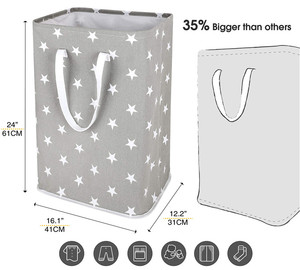 Custom Waterproof Square Cube Cotton <strong>Linen</strong> Collapsible Storage Hamper Large Laundry <strong>Basket</strong> - Product Image 4