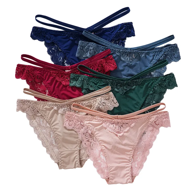 Lage Taille Effen Kleur Vrouwen Sexy G String Kant Slipje, Thong Hipster Panty Vrouwen Ondergoed Huidvriendelijk En Ademend