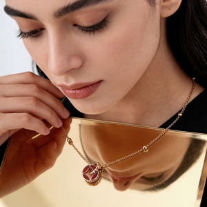 925 Gümüş Emaye Kolye Çin Klasik Bakır Sikke Tasarım Saray Tarzı Düğün Parti için Arkadaşlık Hediye Günlük Giyim - Product Image 5