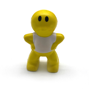 Jouets Squishy en PU à Remontée Lente, Figurine Jaune en Gilet Blanc, Jouets Anti-Stress à Presser, Logo Personnalisé pour Cadeaux Promotionnels - Product Image 2