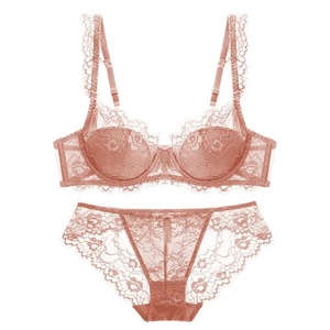 Ensemble de Lingerie en Dentelle pour Femme – Soutien-Gorge à Armatures et Culotte Sexy avec Bordure en Dentelle Cils et Motifs Floraux – Lingerie Confortable pour Vente en Gros - Product Image 4