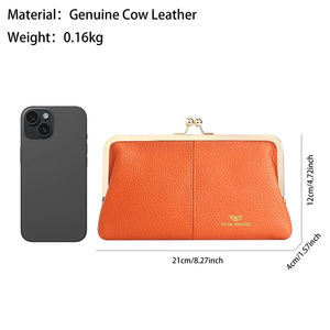 Cartera con Cierre RFID, Color Sólido, Múltiples Ranuras para Tarjetas, Tarjetero de Cuero Genuino, Bolsos de Mano Largos para Mujer RB3468 - Product Image 3