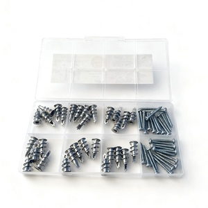 Kit de 60 tornillos autoperforantes de aleación de zinc para paneles de yeso, tornillos de máquina de rosca gruesa, tacos para pared hueca - Product Image 1