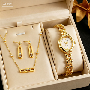 YL-69 Set di Gioielli in Acciaio Inossidabile, Orecchini, Collane, Orologi, Regali per San Valentino e Festa della Mamma - Product Image 1