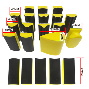 16 unids/set 40*97mm hoja de lijado de gancho <span class=keywords><strong>y</strong></span> bucle mixto juego de almohadillas de respaldo <span class=keywords><strong>lijadora</strong></span> de mano bloque de lijado para pulido de hojas de papel de lija - Product Image 3