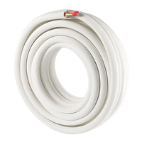 Tuyau de cuivre isolé en PE blanc pour CVC, 1/4, 3/8, 1/2, 5/8, 3/4, 7/8 pouces, 0,6-0,8 mm, 20 m, jeu de conduites en cuivre