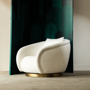 Canapé rotatif <span class=keywords><strong>français</strong></span> moderne rétro en tissu couleur crème nordique pour salon chambre appartement hôtel - Product Image 1