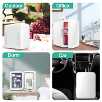 Mini-réfrigérateur de bureau 10 litres en verre noir, OEM/ODM, pour la maison, voiture (12V/220V), cosmétiques et maquillage - Vente chaude