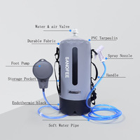 Douche de camping portable à pression avec pompe, imperméable, pour les voyages en plein air, 10 L