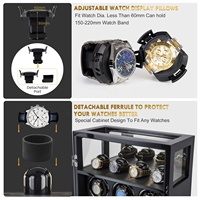 Remontoir de montre à écran tactile LCD de luxe en stock Dropshipping Remontoir de montre automatique à 3 emplacements avec lumière LED et tiroir de rangement