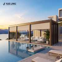 Toit en aluminium imperméable à l'eau avec persiennes pour terrasse et jardin, pour les constructeurs et les entrepreneurs, pergola résistante à la pluie, pergola d'ombrage