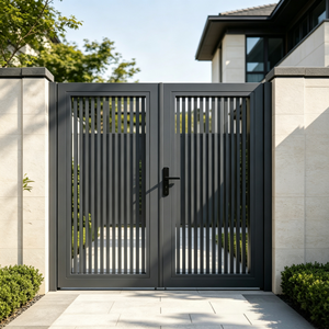 Portail d'entrée moderne de luxe en aluminium forgé, résistant à la rouille et aux intempéries, pour villa, cour et allée. - Product Image 1