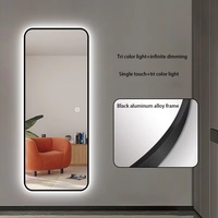 Cermin Vanity LED Pintar Tahan Air untuk Kamar Mandi, Dekorasi Rumah, Bingkai Aluminium Modern Kustom CF, untuk Dinding Ruang Tamu