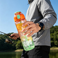 Bouteille d'eau sport transparente de 750 ml avec bec en silicone, couvercle à clapet à ouverture rapide, verrou de sécurité et poignée de transport pour la gym et les voyages – En stock