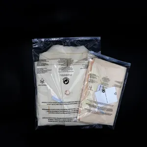 Wholesale OPP PE Transparent Suffocation Warning Slider Bags Double Sided 12 Mic Packaging Clothing Zipper Bag With Logo