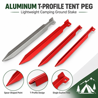 Piquets de tente en aluminium 7075 en forme de T, légers et multifonctionnels, pour camping, bâche et auvent toutes saisons
