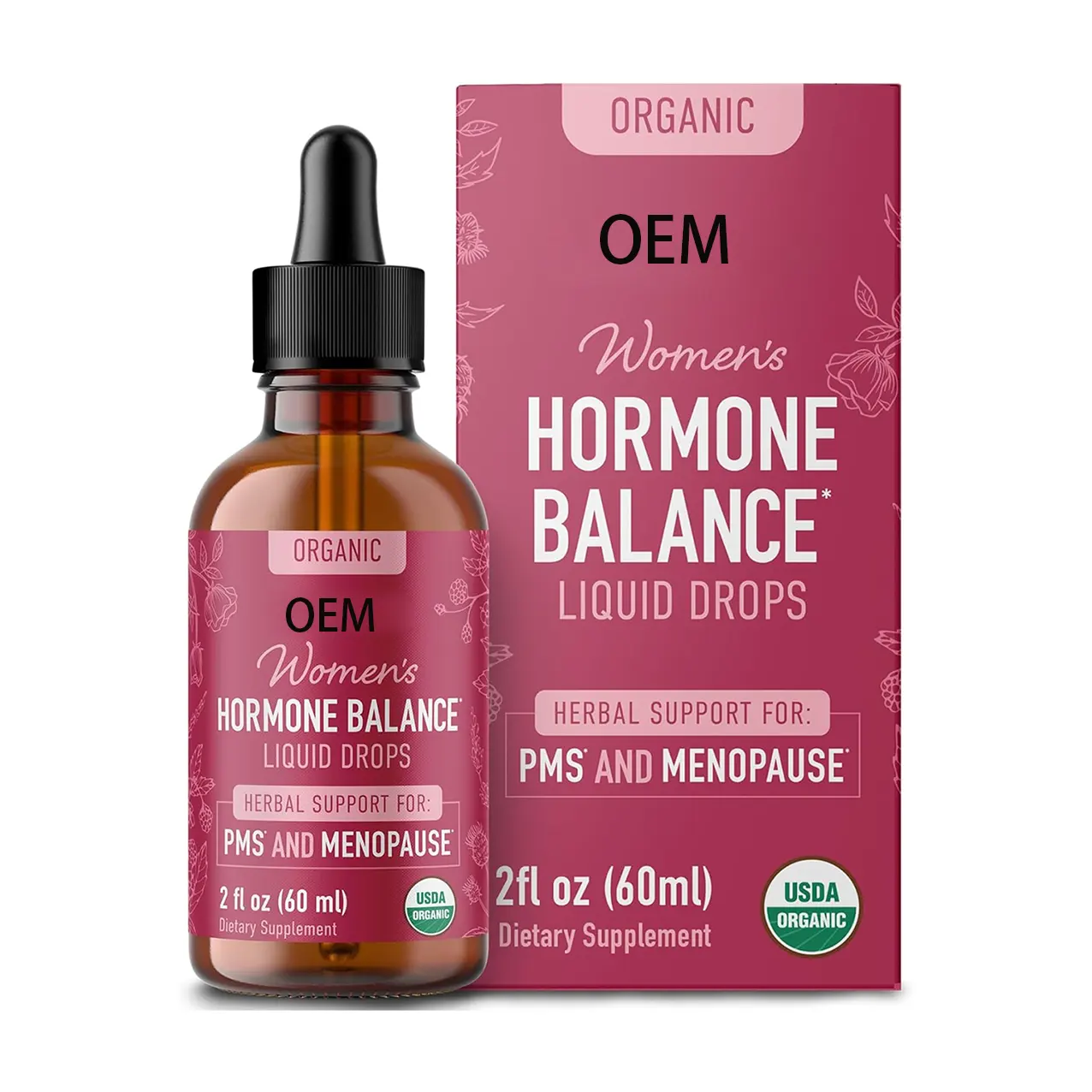Hormon dengesi sıvı damla yetişkin kadın vitaminleri ısırgan siyah Cohosh kırmızı ahududu yaprağı Chasteberry menopoz desteği