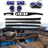 Kit de rétrofit pour Mercedes W222 2014-2020 : Éclairage d'ambiance LED dynamique et cache-haut-parleur de turbine rotative 4D pour grille d'aération