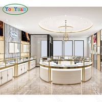 Vitrine ronde en verre personnalisée haut de gamme kiosque d'affichage de parfums vitrine de bijoux vitrines en verre pour magasin de bijoux