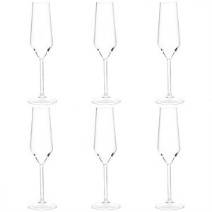 Flûtes à champagne en acrylique plastique de luxe écologiques de 240 ml avec logo personnalisé en couleur - Product Image 4
