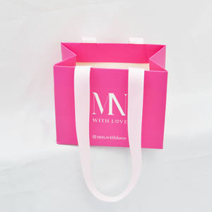 Bolsas de Papel con Asas de Cinta y Logotipo Impreso para Joyería, Imprenta, Negocio - Product Image 1