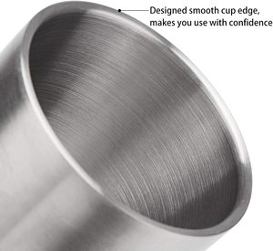 Gobelet d'eau en acier inoxydable de qualité supérieure, 10 pièces, porte-eau en métal brossé, empilables, - Product Image 2