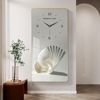 Venta Directa de Fábrica, Relojes de Pared Decorativos de Porcelana de Cristal, Arte Moderno Personalizado, Marco de Aleación de Aluminio Dorado