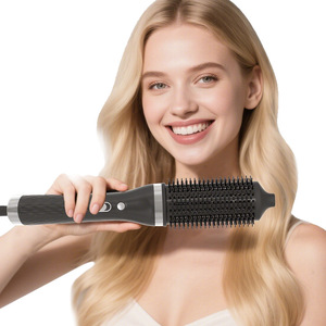 Electric Hair Brush With Adjustable Heat Settings For Straight And Curly Hair Styling Tool - Product Image 1