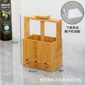 Herramienta manual de madera para prensar bolas de pescado de bambú, 14.5x8x20cm, para cocina casera - Product Image 4