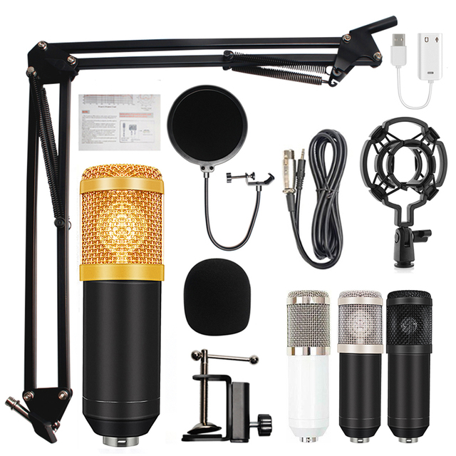 High Quality BM800 Sound Recording Podcast Studio Microphone for Pc Computer Electret Condenser Tube Microphone Professional Set